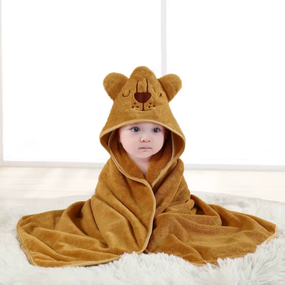Ultra-Soft Microfiber Hooded Baby Towel & Robe - Unisex - Newborn to 3 Years